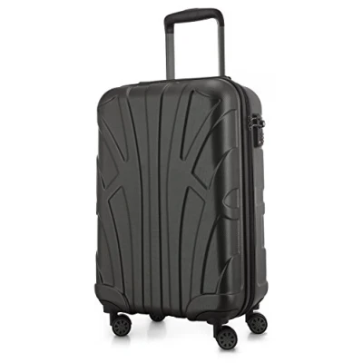 Bild av Suitline Koffer i 3 Größen, Vagnset Rollkoffer Hartschalen Reisekoffer (55 cm, 66 76 cm) Zwillingsrollen, 15 Verschiedene Farben, grafit, 55 Handbagage