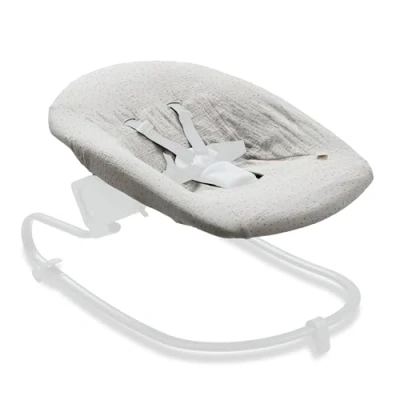Bild av Hauck Skyddskåpa för babygungor och Newborn tillbehör Alpha Bouncer Premium, set Plus, ventilerande muslinbomull, 85 cm x 74 0,25 (beige prickar)