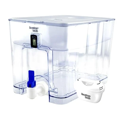 Bild av FRESIAMAX filterbehållare 7,5 l inkl. 1 x patron vattendispenser minskar kalk, klor och föroreningar digital indikator design för kylskåp bänkskiva BPA fri vatten med optimal smak