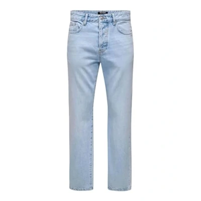 Bild av ONLY &amp; SONS herr Onsedge rak låda Tai DNM Cbo jeans, Ljusblå denim, 29W / 34L