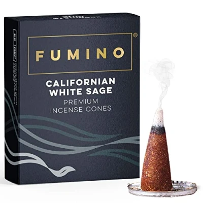Bild av Fumino® Californian White Sage Färsk rökelsekoner 20 per låda Masala Agarbatti Joss Doftdoft för avkoppling och meditation, hem heminredning