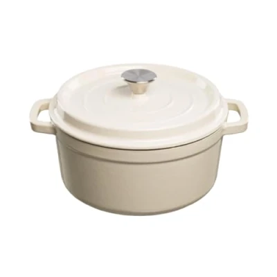 Bild av Cast iron pot Grand Feu, minimalist design Casserole with lid, 4.7l, white