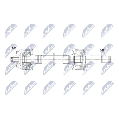 Bild av NTY NPW BM 236 Drivaxel Bakaxel vänster 718mm