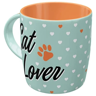Bild av Nostalgic Art Kaffemugg i retrostil, Cat Lover Presentidé för kattägare, av keramik, rolig vintagedesign med ordspråk, 330 ml, färgglad