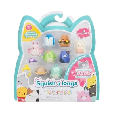 Bild av Squish a longs 8 pack serie 1, stil 1 (8) tum Mini med 2 tillbehör, ring och samlarguide samla, handla spela