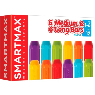 Bild av SmartMax XT Set, 6 Medium &amp; Long Bars, Magnetic Discovery Extension 12 pieces, 1+ Years