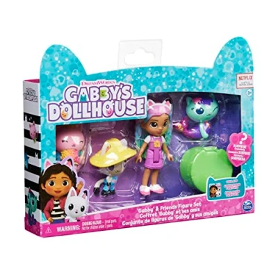 Bild av Gabby&#039;s Dollhouse, Vänner Set med Gabby Regnbåge docka, 3 karaktärer Leksak och ett överraskningstillbehör, för barn från år uppåt, 6065350