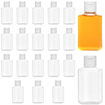 Bild av Belle Vous Transparenta och Påfyllningsbara Flaskor Med Trycklock (20 Pack) 60 ml Flaska Återanvändbar Tom Squeeze Produktflaskor för Resor, Lotion, Balsam, Toalettartiklar, Schampo Mera