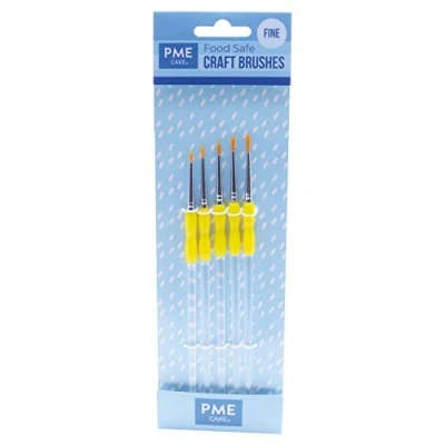 Bild av Cake Company CB1009 5 delad fin pysselborste, nylon, gul, 0,6 x 8,1 25,1 cm, set