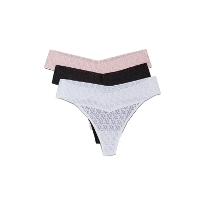 Bild av Calvin Klein Underwear LOW RISE Thong LOGO TRIM 3 PACK String, Storlek: Small, Black/classic white/buff pink
