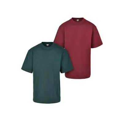 Bild av Urban Classics TEE 2PACK Tshirt bas, Storlek: Large, Redwine bottlegreen