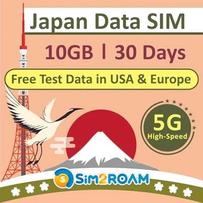 Bild av Japan Data ENDAST SIM kort 30 dagar 10 GB 5G/4G LTE höghastighetsinternetdata Dubbla lokala operatörer, Softbank &amp; KDDI Resa förbetalt INGET telefonnummer短期帰国・短期来日最適・安心日本語サポート
