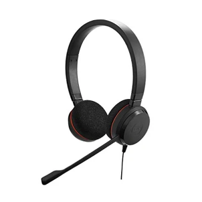 Bild av Jabra Evolve 20 SE Stereo Headset Microsoft certifierade hörlurar för VoIP Softphone med Passive Noise Cancellation USB A kabel kontroll Svart