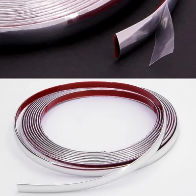 Bild av RECAMBO prydnadslist krom mångsidig, flexibel och självhäftande 12 mm x 5 m