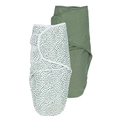 Bild av Meyco Baby Cheetah/Uni Pucksack 2 pack, startutrustning för nyfödda (puckelduk bebisar från 0 3 månader, mjuk sovkomfort, andas och fuktabsorberar, sömnhjälp), skogsgrön
