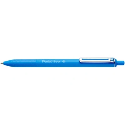Bild av Pentel BX470 S kulspetspenna IZee, tryckmekanik, metallklämma, 0, 5 mm linjetjocklek, 12 stycken, ljusblå