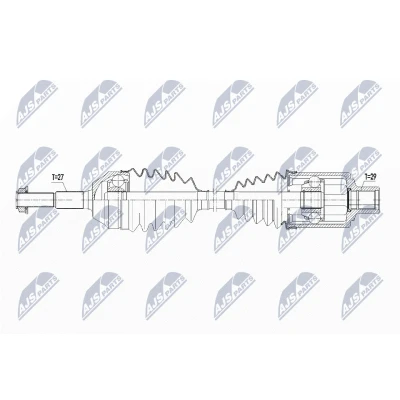 Bild av NTY NPW CH 098 Arbre de transmission Essieu avant droit 601 96 JEEP: Cherokee III