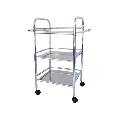 Bild av ASPECT Lucy 3 nivås hyllvagn/förvaring rullvagn med 2 handtag, metall, krom, 58,5 x 32 74 cm