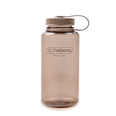 Bild av Nalgene monokrom BPA fri återvunnen återanvändbar vattenflaska för backpacking, vandring, gym 32 oz okrossbar mocka