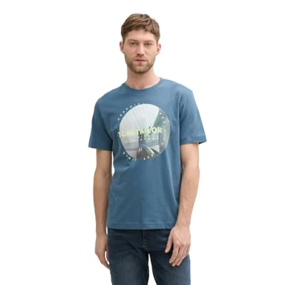Bild av TOM Tailor Tshirt med print, Storlek: Large, Mystical blue