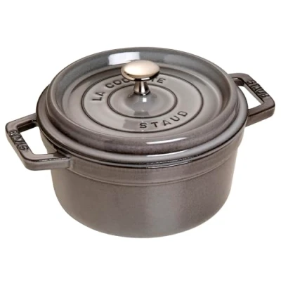 Bild av STAUB emaljerad gjutjärnsgryta/Cocotte, Diameter: 20 cm, 2,24 l, Grafitgrå