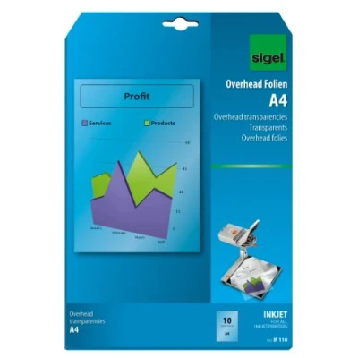 Bild av SIGEL IF110 OHP folie/Overhead folie för InkJet/bläckstråleskrivare A4, 10 ark