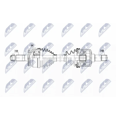 Bild av NTY NPW KA 378 Arbre de transmission Essieu avant gauche 662 boîte vitesses manuelle KIA: CARNIVAL / GRAND 3
