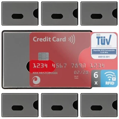 Bild av valonic RFID Blocker skydd 6 stycken TÜV testat plast transparent NFC kortskydd för kredit och EC kort