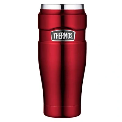 Bild av THERMOS Termosmugg rostfritt stål, röd 470 ml, isolerad mugg diskmaskinssäker, tät, 4002.248.047, Tea to Go 7 timmar varmt, kall 18 timmar, BPA fri
