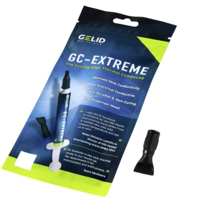 Bild av GELID Solutions GC Extreme 1 g med verktyg värmeledande pasta för kylfläns Maximal värmeledningsförmåga Enkel applikation 8,5 W/mK