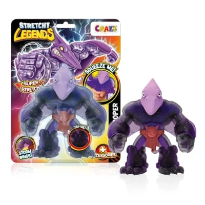 Bild av Craze Legends Stretchy Pterotrooper elastiska actionfigurer för barn, stretchiga superhjältefigurer att samla med slimfyllning