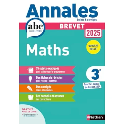 Bild av Annales ABC du Brevet 2025 Maths 3e Sujets et corrigés + fiches de révisions