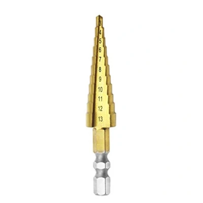 Bild av Mengshen stegborr 3 13 mm, höghastighetsstål titanbelagd skärare hexskaft elverktyg HSS professionella Pagoda stegborrkronor set multifunktionshål brotschborrning