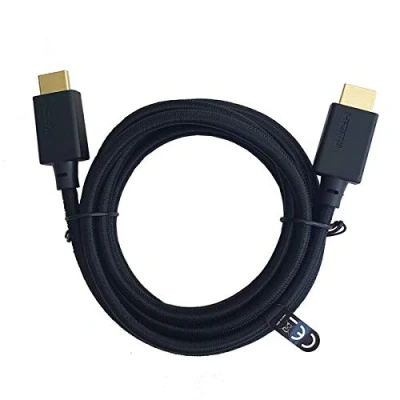 Bild av NÖRDIC HDMI N1021 2m Kabel, 2.1 High Speed 8K 60Hz 7680x4320, Dynamic HDR, 48Gbps eARC, Game Mode VRR, Nylonflätad och Guldpläterade Kontakter Ren Koppar 99.99%, Svart