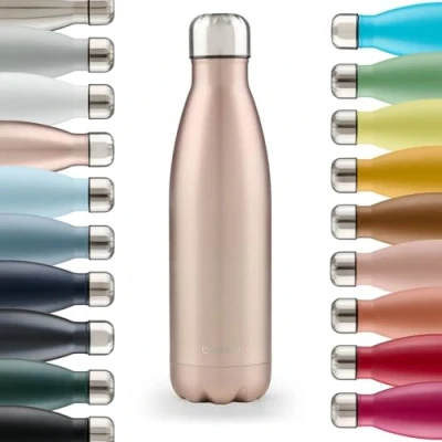 Bild av Blumtal® Trinkflasche Edelstahl Charles Thermosflasche 750 ml BPA freie Thermo kalt&amp;warm auslaufsichere Metall Thermos Rosa