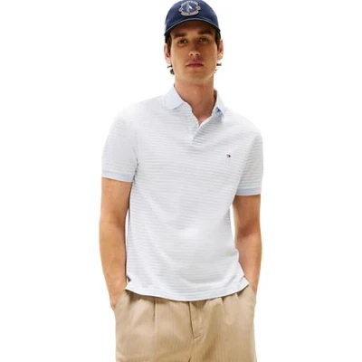 Bild av Tommy Hilfiger Herr S/S pikétröjor, Blå (Blåsig Blå/Vit), XS