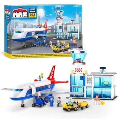 Bild av MAX Flygplats Adventure Surprise Lekset (793 delar) Byggklossar Lämplig för barn från 5 år och äldre biltillverkning mycket mer