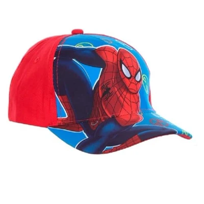 Bild av Marvel officiella barnpojkars flickors barns Disney Spiderman/Star Wars/Superman och Batman basebollkepsar sommar solhattar med kardborrfäste (54 cm (ålder 5 9), Röd spindelmannen ET4031),