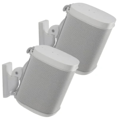 Bild av Sanus justerbara högtalarväggfästen designade för SONOS ONE, PLAY:1 &amp; PLAY:3 par (vit)