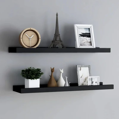 Bild av vidaXL Tavellist 2 st svart 80x9x3 cm MDF