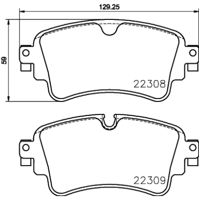Bild av HELLA 8DB 355 024 791 Jeu de plaquettes frein préparé pour indicateur d&#039;usure avec vis d&#039;étrier AUDI: A4 B9 Avant, Q7, Q5