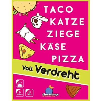 Bild av Blå orange, taco katt get ost pizza: Helt vriden, festspel, kortspel, 2 8 spelare, från 8+ år, 10 minuter, tysk