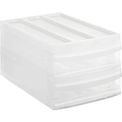 Bild av Rotho Systemix Lådlåda med 2 fack, plast (PP) BPA fri, transparent, M Duo (39,5 x 25,5 20,3 cm)
