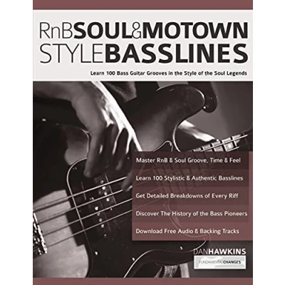 Bild av RnB, Soul &amp; Motown Style Basslines: Learn 100 Bass Guitar Grooves in the of Legends