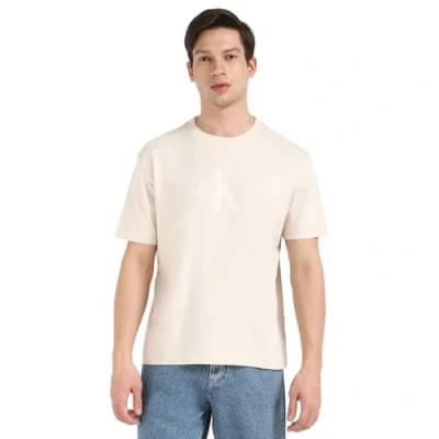 Bild av Calvin Klein Jeans Shiny Monologo TEE Tshirt med print, Storlek: Large, Moonbeam