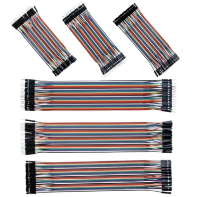Bild av jumper Wire 40 x 10 cm, 20 hane till hona, trådar totalt 240 artiklar breadboard, kabelkontakter 28 AWG trådbroar för M2M/F2M/F2F Arduino (10 3 + 3)