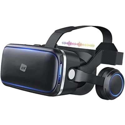 Bild av NK VR glasögon för smartphones med headset 3D Virtual Reality Smart Glasses ljud 4.7&quot; 6.53&quot;, visningsvinkel 90 100 grader, 360 svängbar, justerbar lins och pupill Svart