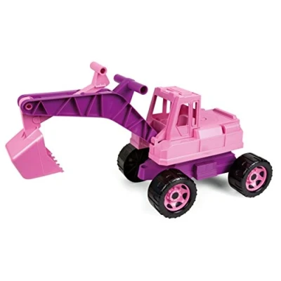 Bild av Lena 02137 stark jätte grävmaskin för flickor, rosa, ca 80 cm, stor spademaskin med solid lastkapacitet och fungerande spade, robust leksakgrävmaskin barn från 3 år, lös