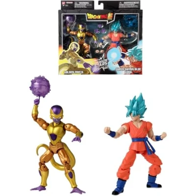 Bild av Bandai Dragon Ball Super Stars figur 17 cm Battle pack Golden Freezer vs Saiyan Blue Goku Officiell licens 2 figurer Leksaker för barn från 4 år 37169