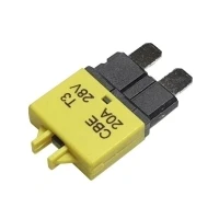 Bild av Hansor Circuit Breaker Standard, typ 3, manuell återställning, 20A CBE3 Serie Standard Flat Fuse 20 A Yellow 1 st